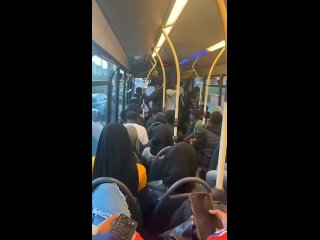 there is only one white on a british bus